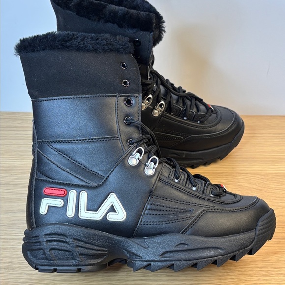Fila Black and Red High-Top Boots Woman’s 8 - Picture 1 of 9